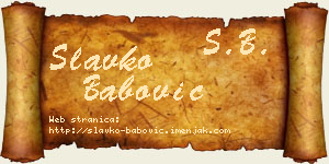 Slavko Babović vizit kartica